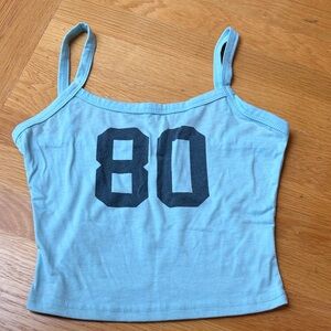 Blue Tank Top with Number Print